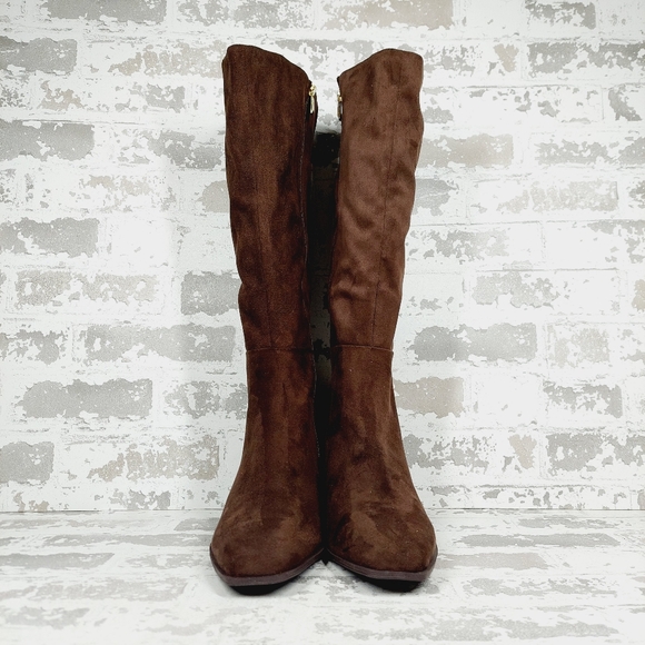 NEW Nordstrom RACK Virginia Block Heel Tall Boot In Brown Chocolate B393 - Picture 3 of 12